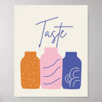 Taste Retro Boho Ceramic Vases Wall Art Print