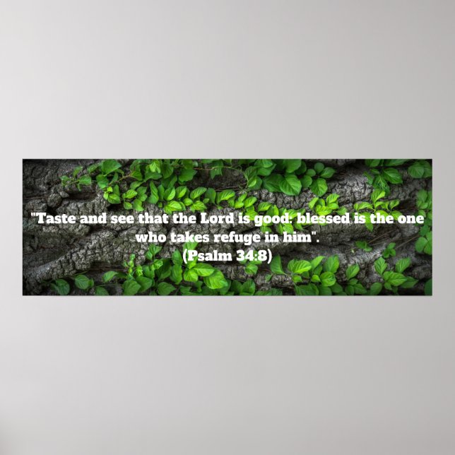 Taste & See Inspirational Bible Quote Poster (Front)