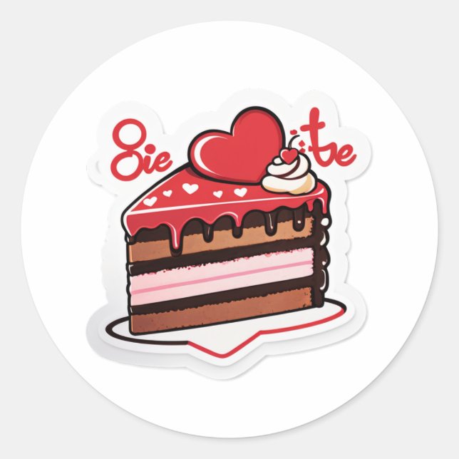 Taste the Love in Every Bite Classic Round Sticker (Front)