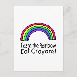 Taste The Rainbow Eat Crayons Postcard