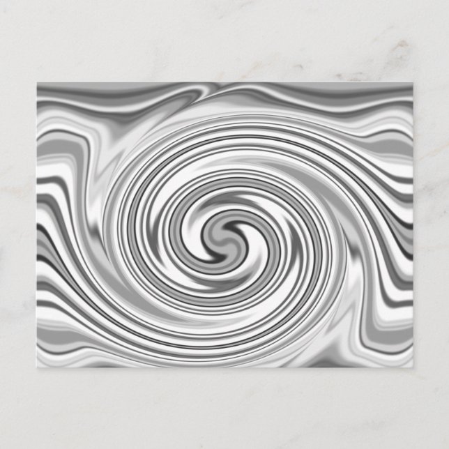 Tasteful Black Monochrome Blurred Spiral Effect Postcard (Front)