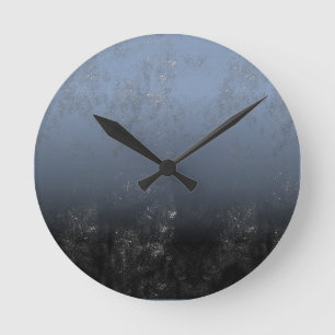 Tasteful Monochrome Artistic Blotch and Shade Round Clock