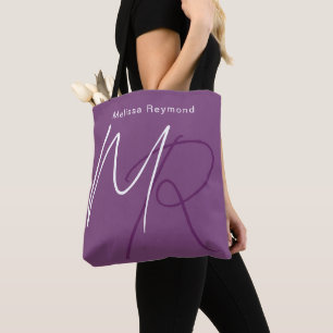 Tasteful Sparkling Grape Tote Bag Monogrammed