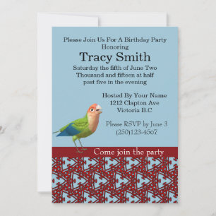 Tastefully Cockatiels Birthday Invitation