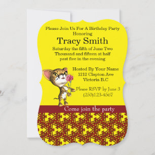 Tastefully Party Cheetha Birthday Invitation 1