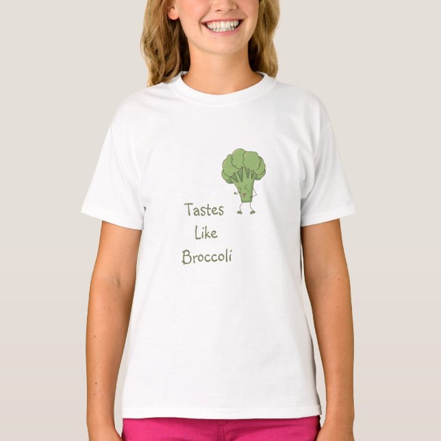 Tastes Like Broccoli Laughing Green Stalk T-Shirt (Front)
