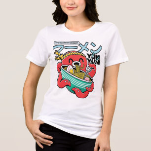 Tastiest Ramen Octopus – Kawaii Japanese Noodle Tri-Blend Shirt