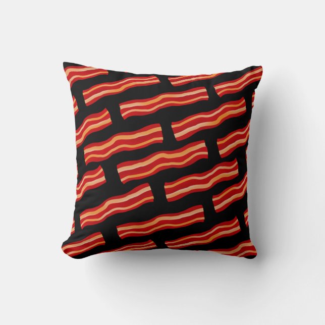 Tasty Bacon Strips Pattern Cushion (Front)