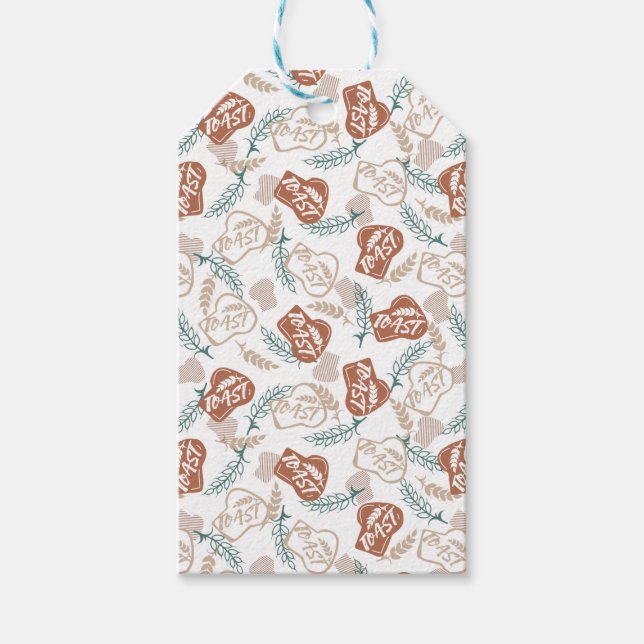 Tasty Bread Toast Pattern Gift Tags (Front)