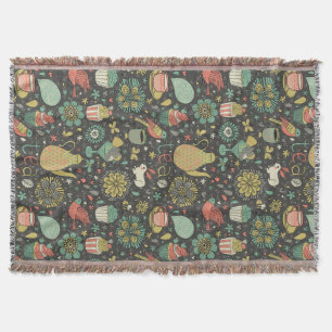 Tasty bright Tea Card Throw Blanket