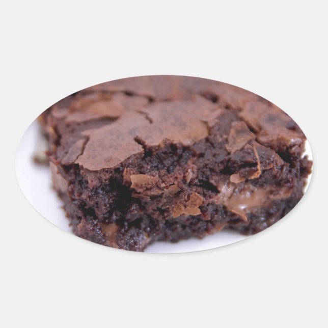 Tasty Brownie Oval Sticker (Front)