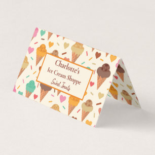 Tasty colourful ice cream pattern custom   business card