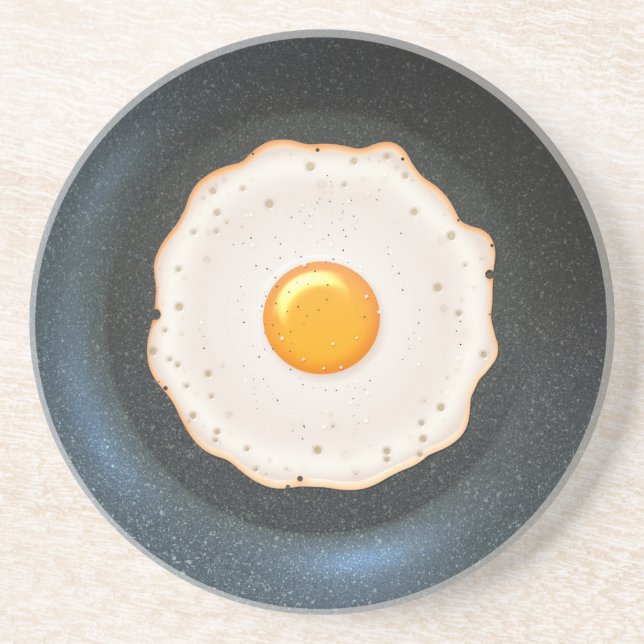 Tasty Fried Egg in Skillet Pan Coaster (Front)