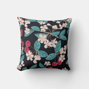 Tasty, juicy cherries. Seamless background from a Cushion