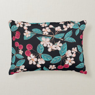 Tasty, juicy cherries. Seamless background from a Decorative Cushion