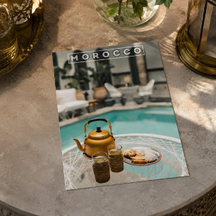 Tasty Moroccan Green Mint Tea in Marrakech Postcard