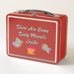 Tasty Morsels  Retro Old School  Metal Lunch Box