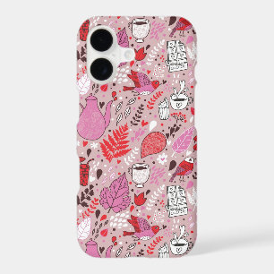 Tasty pattern with birds and flowers