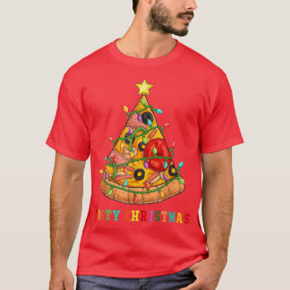 Tasty Pizza Christmas Tree  Funny Food Xmas Graphi T-Shirt