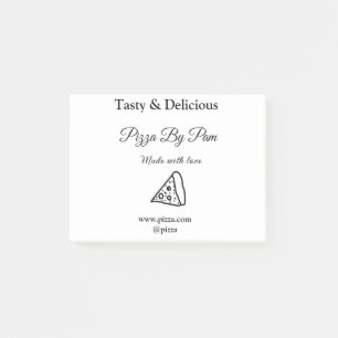 Tasty pizza restaurant cafe made with love add bsi post-it notes
