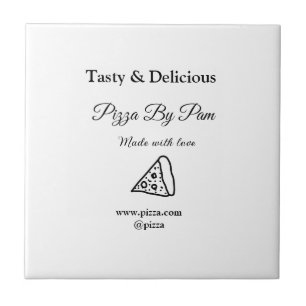 Tasty pizza restaurant cafe made with love add bsi tile