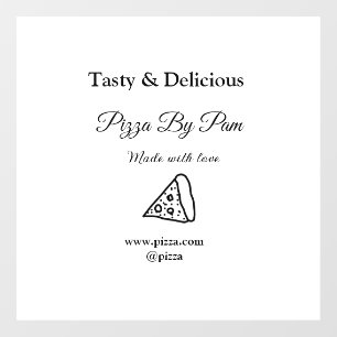 Tasty pizza restaurant cafe made with love add bsi window cling
