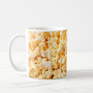 Tasty popcorn on whole background. Food  Coffee Mug