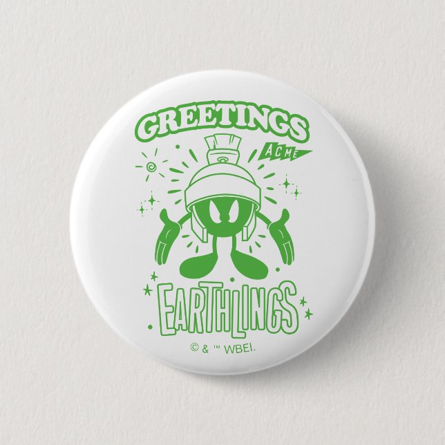 Tasty Retro MARVIN THE MARTIAN™ 6 Cm Round Badge (Front)