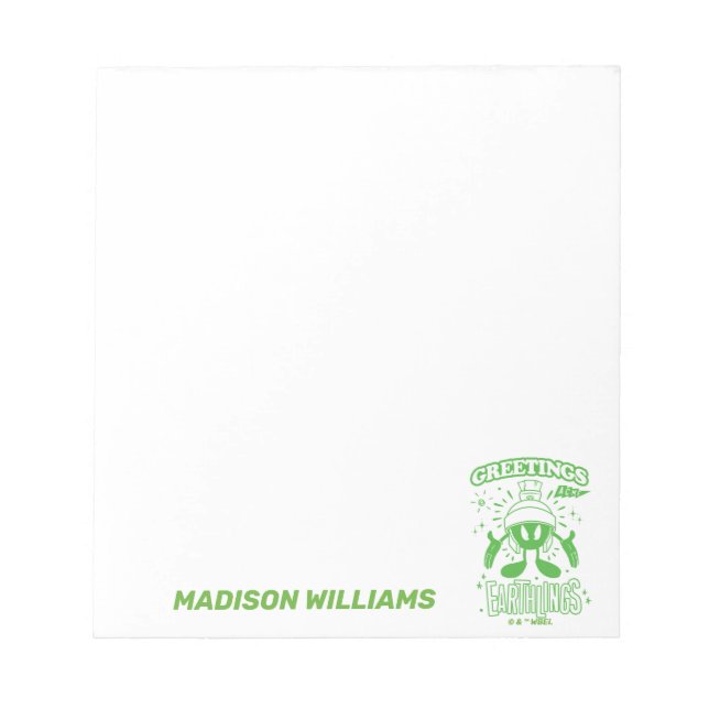 Tasty Retro MARVIN THE MARTIAN™ Notepad (Front)