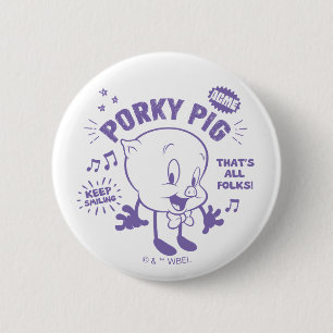 Tasty Retro Porky Pig 6 Cm Round Badge