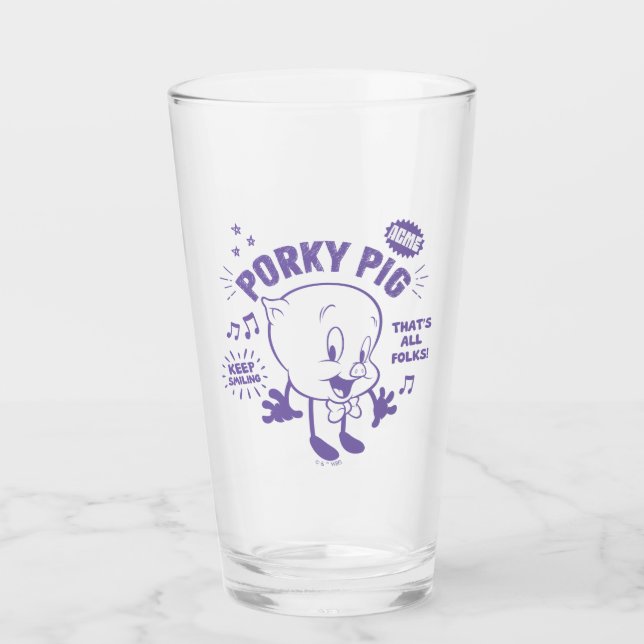 Tasty Retro Porky Pig Glass (Front)