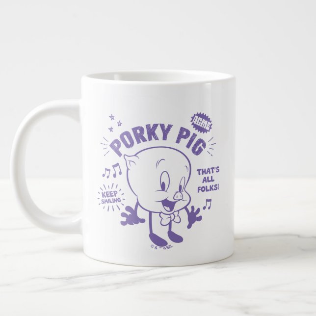 Tasty Retro Porky Pig Large Coffee Mug (Left)