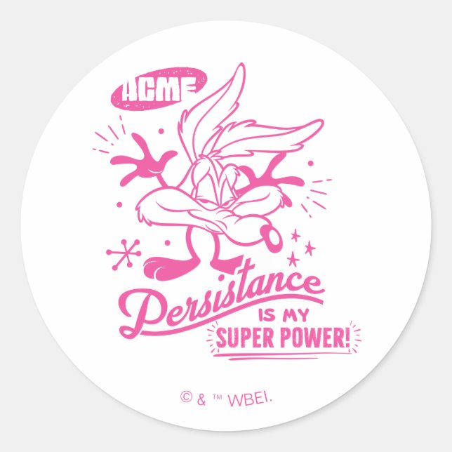 Tasty Retro WILE E. COYOTE™ Classic Round Sticker (Front)