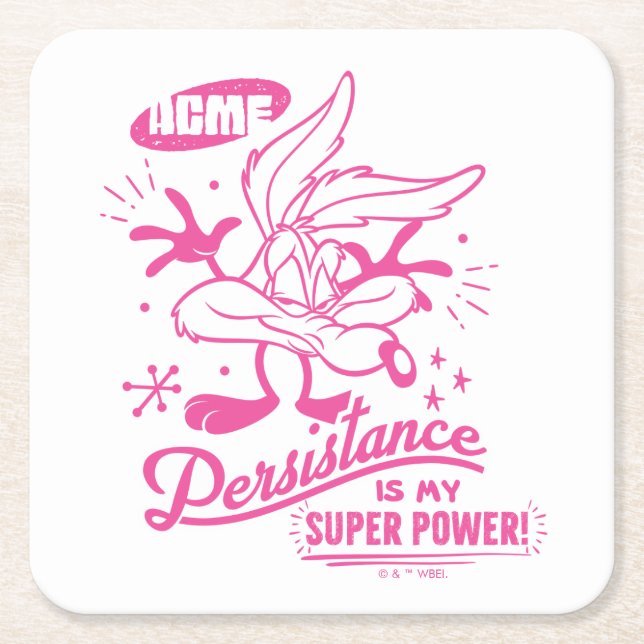 Tasty Retro WILE E. COYOTE™ Square Paper Coaster (Front)