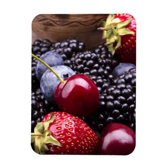 Tasty Summer Fruits On A Wooden Table Magnet (Vertical)