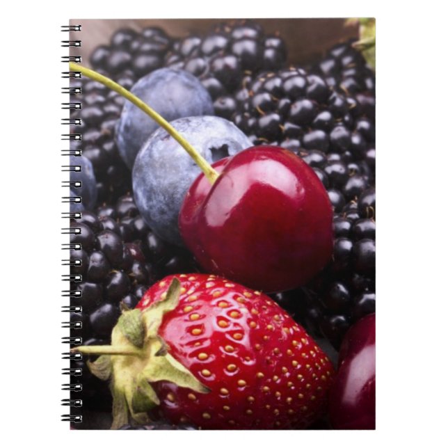 Tasty Summer Fruits On A Wooden Table Notebook (Front)