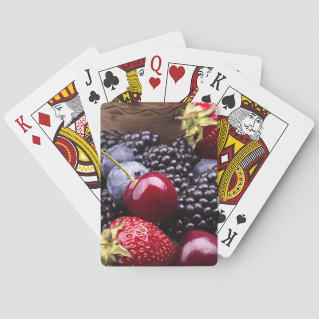Tasty Summer Fruits On A Wooden Table Playing Cards (Back)