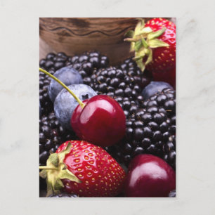 Tasty Summer Fruits On A Wooden Table Postcard