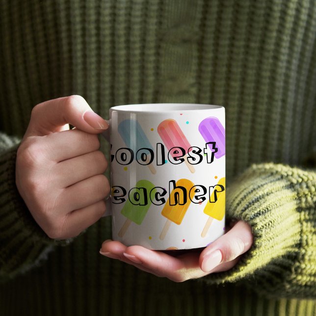Tasty Summer Popsicle Pattern Teacher Gift Coffee Mug (Coolest Teacher Mug)