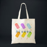 Tasty Summer Watercolour Popsicle Pattern Tote Bag<br><div class="desc">Cool down during the summer with this adorable pattern of popsicles arranged into lines and coloured in a rainbow of lime green, bright yellow, orange, cherry red, grape purple & icy light blue. They then are finished off with hand painted watercolour textures. Surrounding the popsicles are rainbow coloured dots, making...</div>