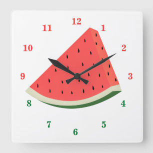 Tasty Watermelon - Sweet - Square Wall Clock