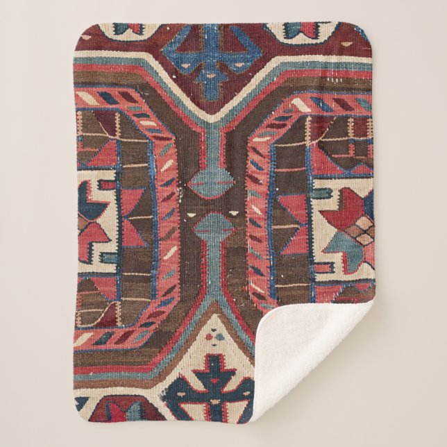 Tat Kilim Arizona Western Cowboy Style  Sherpa Blanket (Front)