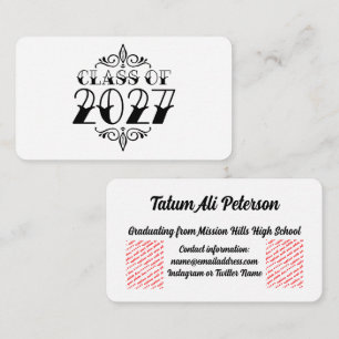 Tat-Style Class of 2027 Graduation Enclosure Card
