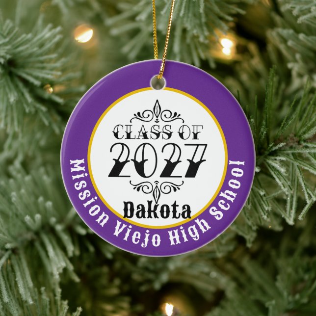 Tat Style Class of 2027 Photo Graduation Ceramic Tree Decoration (Tree)