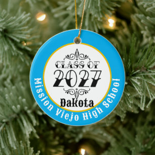 Tat Style Class of 2027 Photo Graduation Ceramic Tree Decoration