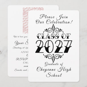 Tat-Style Class of 2027 Photo Graduation Invitation