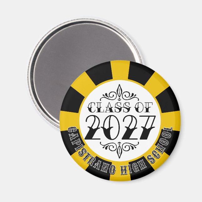 Tat-Style Gray Class of 2027 Graduation Magnet (Front/Back)