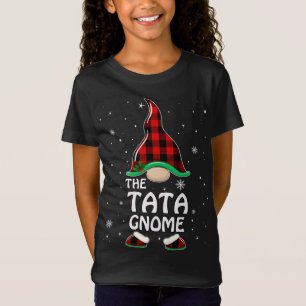 Tata Gnome Buffalo Plaid Matching Family Christmas T-Shirt