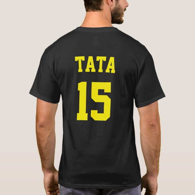 Tata Serbian Dad Yellow Jersey Number 15 T-Shirt (Back)