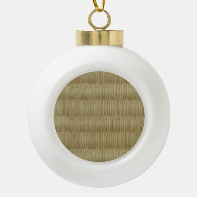 Tatami Mat 畳 2 Ceramic Ball Christmas Ornament (Front)